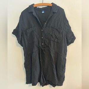 Old navy Xxl Black Button down short sleeve summer shorts romper